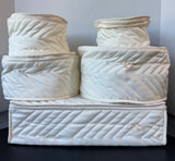 5-Piece Lenox White Herringbone Quilted China Storage Containers