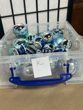 25 pc Blue/Silver Vintage Glass Ornaments, Lot K