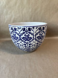 Ornate Blue And White Ceramic Planter
