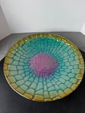 Glittery Multicolored XL Reverse Painted Glass Console Bowl