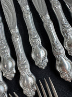 67-Piece RW&S Wallace Violet Vintage Sterling Silver Flatware Set