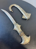 Middle Eastern Vintage Etched Dagger with Fishtail Sheath
