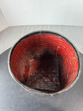 Painted Woven Bamboo & Rattan Planter Basket