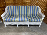 White Wicker Sofa with Cushions