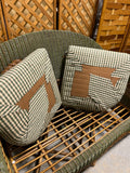 Green & Brown Wicker Set: Sofa, Chair, Ottoman and Side Table: Comes with Cushions