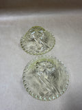 Pair Of Yellow Depression Glass Floral Bowls