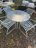 Patio Table and Chairs Set w/Umbrella Holder