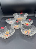 Set Of 6 Apple Shaped Fruit Serving Bowl With Small Bowls