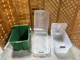 Assorted Plastic Storage Bins, Set of 3 (K)
