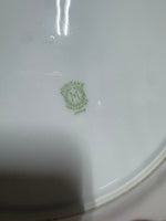 32-Noritake Japan N830 Green Rimmed Floral China Set