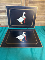 Set Of 8 Christmas Geese Placemats With Cork Back