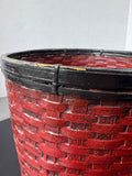 Painted Woven Bamboo & Rattan Planter Basket