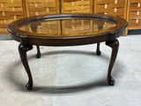 Oval Wood/Glass Coffee Table