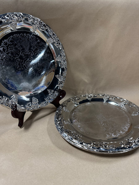 Set Of 5 Light Weight Silver Chargers