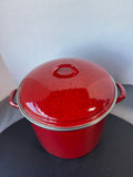 Paula Deen Signature Enamel on Steel 12-Quart Stockpot in Red Speckle