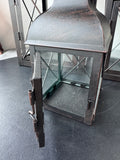 Trio of Distressed Bronzed Metal Lanterns