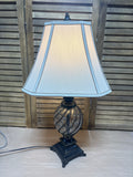 Black Metal Table Lamp with Glass Accent