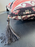 Aztec Style Printed Throw Pillow with Tassels