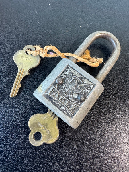 Vintage Eagle Padlock with 2 Keys