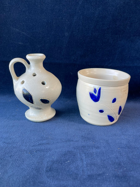 Two Blue and White Pottery Pieces