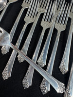 103-Piece Heirloom Damask Rose Sterling Silver Flatware Set