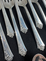 103-Piece Heirloom Damask Rose Sterling Silver Flatware Set