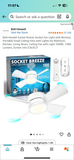 Bell + Howell Socket Breeze White Fan Light with Extender & Remote (WORKS) (2 AVAILABLE—PRICED INDIVIDUALLY AT $25 EACH)