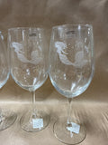 Mermaid Etched Wine Glasses — Set Of 4 // Appears Unused