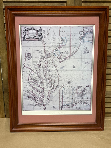 A Mapp of Virginia, Maryland, NJ, NY & New England 1678