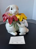 Fitz & Floyd Bunny Blooms Cookie Jar in Box