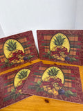 Holiday Pineapple Pimpernel Cork Back Placemats - Set Of 4 (H)