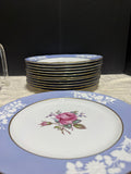 12-Piece Spode England Maritime Rose Bone China Dinner Plates