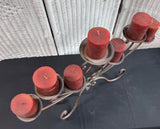 Wrought Iron Scroll Fireplace Candelabra with Pillar Candles