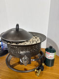 Garden Treasures Portable Gas Fire Pit With Small Propane Can NOT TESTED