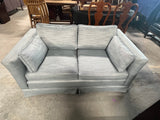 Upholstered Love Seat, steel blue color,  2 Available, PRICED INDIVIDUALLY, $225 each***HEAVY ITEM***