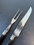 2-Piece Vintage Carving Set with Faux Stag Horn Handles