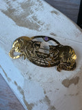 Wild Bryde Vintage Gold Tone Cats Lapping Milk Brooch