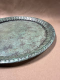 Round Green Metal Serving Tray