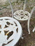 B-Cast Metal White Garden/Patio Bistro Set, Three Pieces