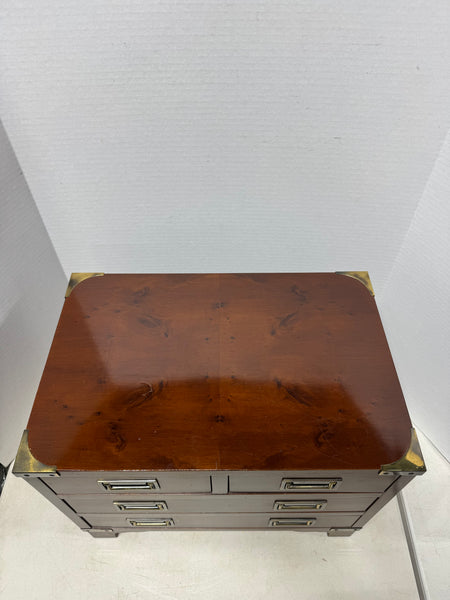 Hekman Campaign-Style Chest with Brass Pulls – Williamsburg Estate