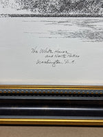 The White House & North Portico Sketch by Don Cannavaro; Signed Print