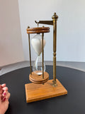 Brass & Wooden Vintage Suspended Hourglass with Stand