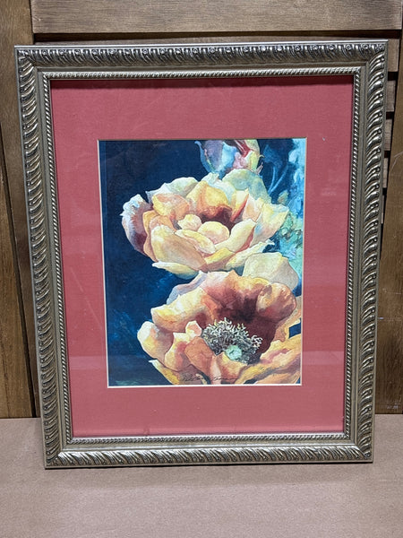 Floral Watercolor Print; Signed