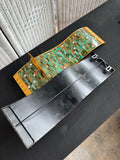 Pair of Pier 1 Gilded Green Glass Mosaic Metal Wall Sconces