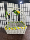 White Wicker Baskets, 2 pc