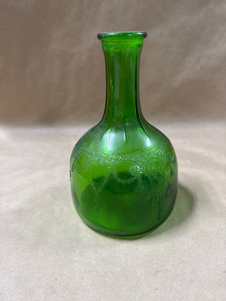 Green Whitehouse Vinegar Ornate Decanter