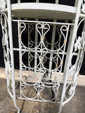 Outdoor White Metal Mosaic Wine Rack Bar Console Table