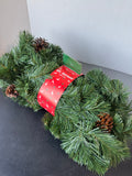 Sealed 9FT Faux Fir Garland with Pinecones