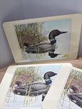 4 Piece Common Loon With Young Cork Back Placemats - Set Of 4