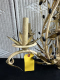 Italian Tole Painted Metal Olive Tree Chandelier